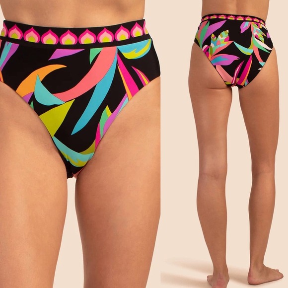 NWT TRINA TURK High Waist Birds of Paradise Bikini Bottom, size 4 - Picture 14 of 14